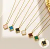 20Style 18k Gold Plated Neckor Luxury Designer Halsband Flowers Four-Leaf Clover Cleef Fashional Pendant Necklace Wedding Party Jewelry 2024