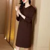 Casual Dresses 2024 Fashion Hooded Mini Dress Autumn Versatile Knee Length Korean Loose Fit Party Vestidos