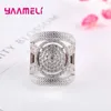 Cluster Rings Trendy Exquisit 925 Sterling Silver Hollow Design Woman Girl Cool Wide For Appointment Surprise Gift