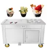 Makers Fried Ice Cream Machine Commercial Single Pot 6 Barrels Refrigerated Yogurt Maker Thai Square Plate