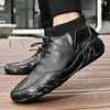 Casual Shoes Men Boots Motorcycle Winter Waterproof Sneakers Luxury Footwear Black Gentleman Business Plush Ankle