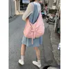 Drawschnell Xiuya Pink süße Umhängetasche für Frauen Leinwand Elegante koreanische Mode Crossbody Bug große Kapazität Frau Handtasche