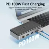 Obudowa Phixero USB 3.2 Dual Portocol Docking Station z M.2 SSD Obudowa 10 Gb/s SD/TF 10 w 1 stacji dokującej na PC Laptop MacBook