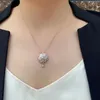 Chains Luxury Fashion Crystal Flower Necklace Colorful Zircon Aesthetic Pendant Romantic Beautiful Jewelry For Women Girls