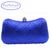 Bolsas por atacado Royal Blue Flower Rhinestone Crystal Clutches e Sacos de Noturna para Partido para Mulher Prom Casamento da noite do dia da noite com correntes