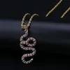 Hangende kettingen zirkoon gekleurde slangvormige hiphop heren accessoires necklacependant neklacespendant2164