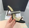 Gelegenheitsdesigner Mode Frauen Satin Bogenperlen Kristall Riemchen High Heels Sandalen Party Schuhe Slipper Sandalien 10 cm