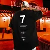 High Street Seven Letter Drukt T-shirt voor mannen Summer Crewneck Short Shirt Shomme Homme Hip Hop Y2K Oversized T-shirt 240422