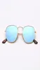 Lunettes de soleil Hexagonal Womens Fashion Mentes Sun Glasse-soleil Vintage Eyeglass UV Protection Glass Lenses avec Top Cuir Case Nettoying9601705