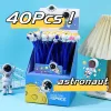 Pens 40Pcs/Lot Creative Cartoon Space Men Gel Pen Cute Astronaut Flexible Glue Signature Pens School Stationery Kids Office Supplies