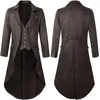 Men's Trench Coats Medieval Victorian Jackets Gothic Steampunk Gentleman Tailcoat Lapel Overcoat Cosplay Windbreaker For Man