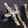 Chains Jewelry Men's Byzantine Gold And Silver Stainless Steel Christ Jesus Cross Pendant Necklace Chain Fashion Cool251x