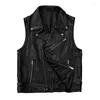 Men's Jackets Heavy Cattle Goods Cowhide Vest Motorcycle Clothing Real Leather Clothes Sleeveless Short