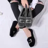Casual Shoes Brand Rhinestone Woman Winter Plush Fur Flats Warm Women Crystal Loafers Slip On Moccasins Large Size Cotton Shoes2024