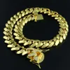 20 mm 16 mm 10 mm hurtowy dławik 18K Złota Złota Gold Cuban Link łańcuch 24K Gold Fine Jewelry Miami Cuban Chain Naszyjnik