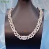 Ice Out Hip-hop Fashion Jewelry Body Chain 18mm Cuban Chain Pass the Daimon Silver 925 Moissanite Chain