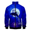 Giacche da uomo Dolphin 3D Digital Stampato con certifica con cerniera con cerniera con cerniera uomo/donna abbigliamento a maniche lunghe streetwear cappo