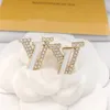 Fashion gold Plated stud earrings Letter Designer for women party wedding Crystal Rhinestone Earrings gift jewelry engagement with box