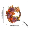 Decorative Flowers Christmas Wreath Mall Rattan Wall Circle Flower Thanksgiving Day Holiday Fall Wreaths Harvest Home Front Door Outdoor