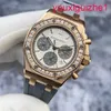 AP Female Wrist Watch Royal Oak Series 26231OR Rose Gold Diamond Automatic Womens Watch 37mm الضمان