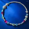 Chaines Collier de joyaux colorés précieux