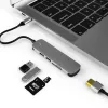 허브 6in1 USB 허브 3 0 노트북 액세서리 도킹 어댑터 도크 스테이션 스플리터 유형 C PC에서 MacBook Pro Air를위한 HDMICAMPATIBLE