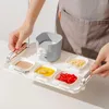 食器セットカップ調味料皿プレートの食器6pc/セット便利な浸漬プラスチック製の小さな白い家庭