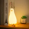 Pato recargable led nocturno lámpara de silicona lámpara de cabecera dibujos animados lindos luces de noche para la habitación del hogar regalo de cumpleaños 240408
