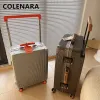 荷物コレナラ20 "24" 26 "28インチローリング荷物新しいアルミニウムフレームビジネストロリーケースホイールスーツケース付きユニバーサルボードボックス
