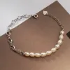 STRANDS MODIAN 925 STERLING Silver Baroque Pearl Fashion Bracelet Chain Link pour les femmes Design irrégulier Fine Bijoux Femme Cadeaux