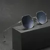 Higodoy Polygon Sunglasses Men Vintage Octagon Metal for Women Luxury Brand Goggle Sun Glasses Ladies Gafas De Sol 240417
