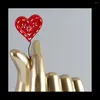 Decoratieve beeldjes Love gebaar Single Hand Standbeeld Goud Decoraties Moderne Art Resin Sculpture Home Accenten voor woonkamer Desktop