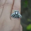 Sanlan 12pcs Deaths Head Skull Moth Ring Butterfly Rings Ajustável Presente de Natal 240420