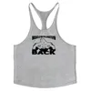 Mens Printed Tank Top Breathable Cool Vest Running Shirt Cotton Tees Bodybuilding Singlet Fitness Sleeveless 240412