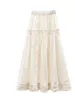 Юбки ZXRYXGS изысканный выдолбленная вышивка цветочная юбка A-Line Женщины модное 2024 г.