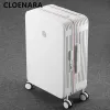 Luggage COLENARA 20"24"26"29 Inch The New Suitcase Universal Aluminum Frame Trolley Case with Portable Boarding Code Box Ladies Luggage