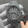 Роскошные часы Top Silver New Automatic Version Test VVS Moissanite Diamonds Mens качественный движение из нержавеющей стали Ice Smah