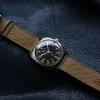 Kitler Merkur W10 Vintage İzle İngiliz Askeri Field Watch Mens Mekanik El Rüzgar Saatleri Aydınlık Lekeli Çelik 38mm Kasa