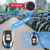 Kontrollera USB -uppladdningsbar trådlös Anti -stöldlarm med fjärrkontroll Smart cykel Sakljuslarm 110dB bromsljus vibrationavkänning