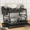 Kitchen Storage Dish Organizer Rack Multifunctional Rust-Proof Carbon Steel Preparedness Filter Durable For Counter