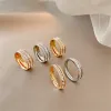 Groupes Luxury Rose Gold Double Ramné Square Zircon en acier inoxydable Ring Women's Romantic Widding Bielry Femme Femme Femmes