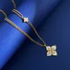 Collier Roberto Coin Collier Natural Shell Gemstone Gold plaqué 18K Designer pour femme Collier Rose Gold Valentin Cadeau