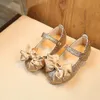 Turnschuhe für Kinder Mädchen Mode Prinzessin Bowknot Dance Nubuck Leder Single Schuhe 240422