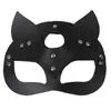 Forniture per feste femminile maschere sexy maschera maschera a metà faccia cosplay halloween palla punk giocattoli per adulti giocattoli rosso nero