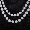 Yu ying 925 argent massif 4 mm 8 mm 10 mm de large chaîne VVS Round Moissanite Ball Forme Cuban Link Chain pour les bijoux hip hop