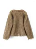 Women's Jackets Nlzgmsj Women Faux Fur Coat Fluffy Cropped Jacket Woman Luxury Furry Cardigan Warm Winter 2024 Outerwear