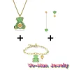 Strands XFU Teddy Christmas Decoration 2024 Exquisito set di gioielli Orecchini per braccialetti da donna Bracciale adorabile