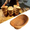 Organisatie imiteer Rattan keukenopslagmand Creative Brown Oval Bread Trade Woonkamer Groente Fruit Flower Organisatie Box