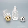 Opslagflessen 30-100 ml glas parfum fles transparante afgesloten 50 ml duwspray bolvormige dop cosmetische vulling leeg navulbaar