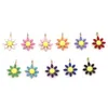 Charms 10PC Stylish Stainless Steel Flower Metal Double Sided Enamel Sweet Pendant Earring Jewelry Making Findings 10x7mm